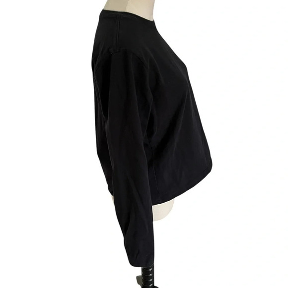 Sundance Women’s XL Black Long Sleeve Crew Neck Top Gray Heart Fits like Large - Picture 3 of 8